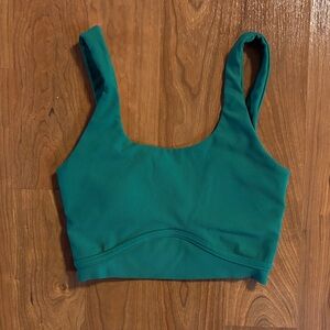 WILO Teal Ribbed Scoop Sports Bra - Women's Active Comfort - Size XS